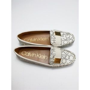 Calvin Klein white & Brown  Loafers/ size 8,5-NWOT